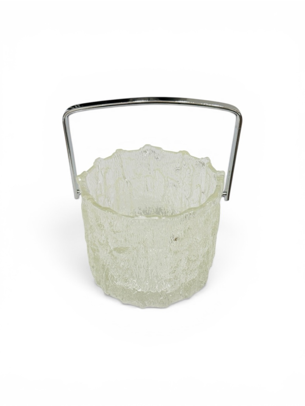 MCM Littala “Seita” Icicle Glass Ice Bucket by Tapio Wirkkala Chrome Handle - Picture 4 of 17